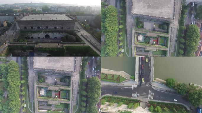 南京中华门航拍南京城墙明城墙
