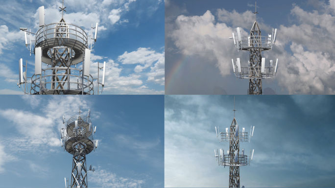 信号发射塔基站5G通讯塔视频素材