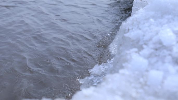 开河、水面特写