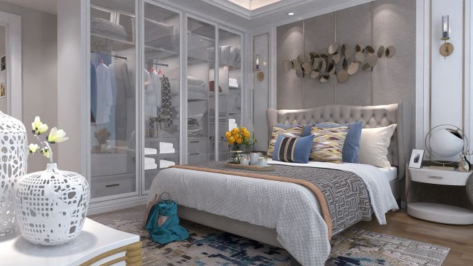 卧室豪华装修室内特写