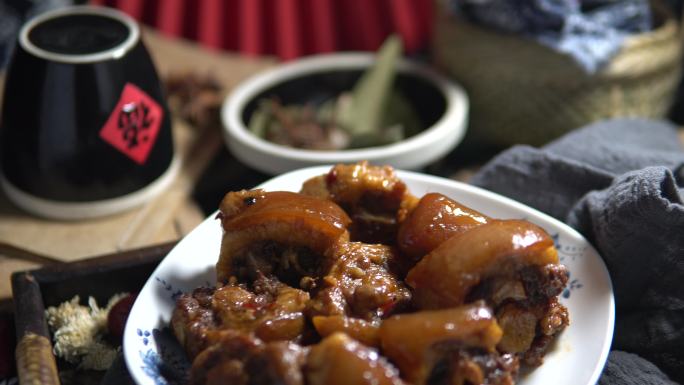 美食摄影4k高清国风美食猪尾骨肉中国风