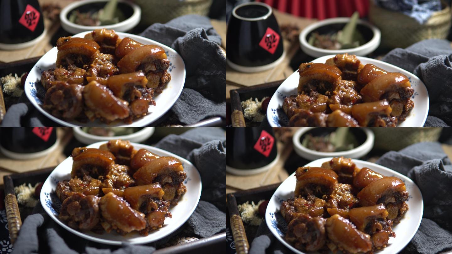 美食摄影4k高清国风美食猪尾骨肉中国风