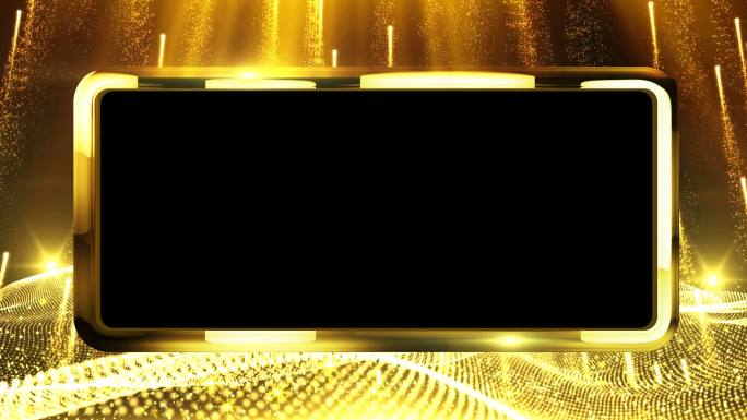 黄金透明视频装饰边框循环素材