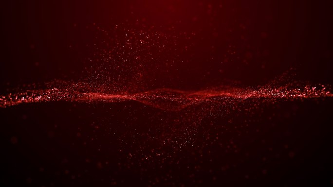 红色抽象粒子扰动