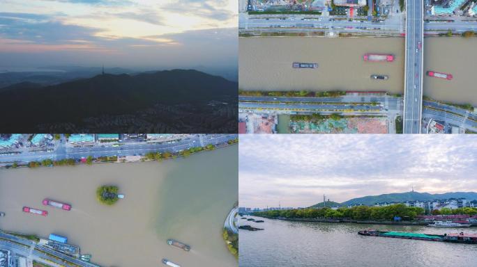 无锡惠山京杭大运河4K航拍+唯美延时摄影