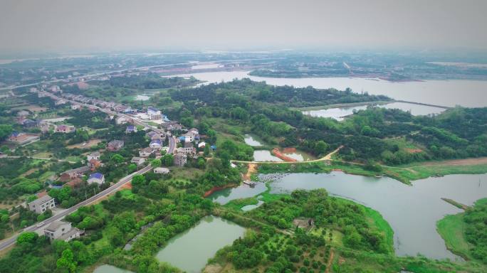 4K航拍洞庭湿地聚居地08