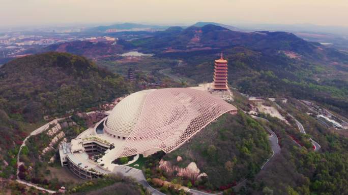 南京牛首山4K航拍素材佛顶宫佛顶寺