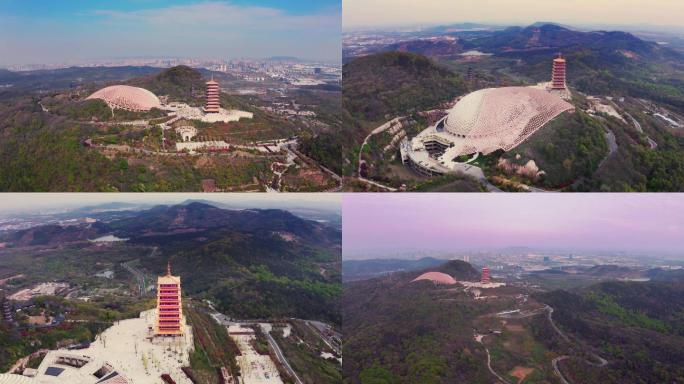南京牛首山4K航拍素材佛顶宫佛顶寺