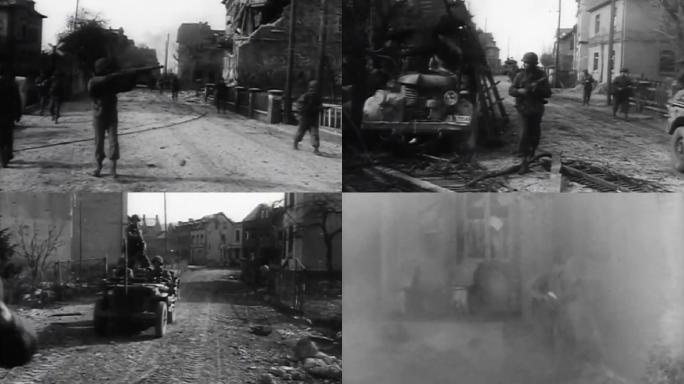 欧洲战场城市废墟纳粹投降士兵