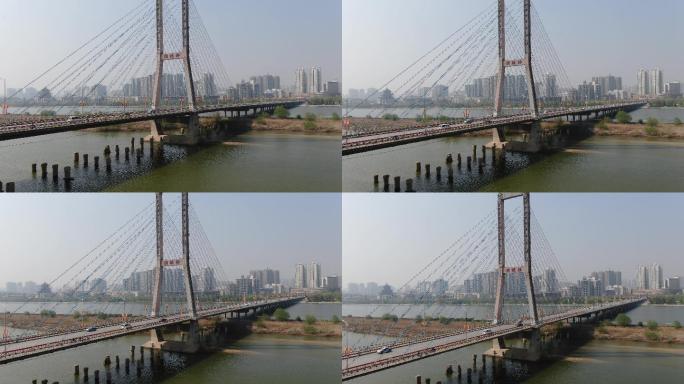 咸阳渭城桥航拍大气壮观