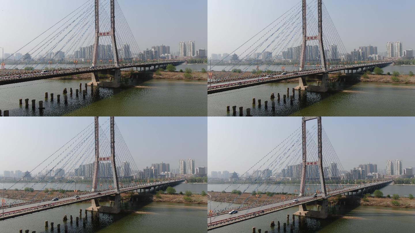 咸阳渭城桥航拍大气壮观