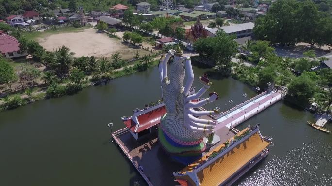 泰国苏梅岛超清宗教寺庙千手观音大佛寺白云