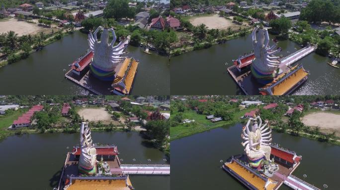 泰国苏梅岛超清宗教寺庙千手观音大佛寺白云