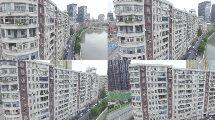 上海老洋房老公寓河滨大楼超清4K航拍