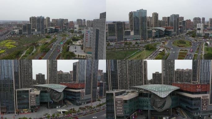 4K-原素材-南京六合区欢乐港航拍4
