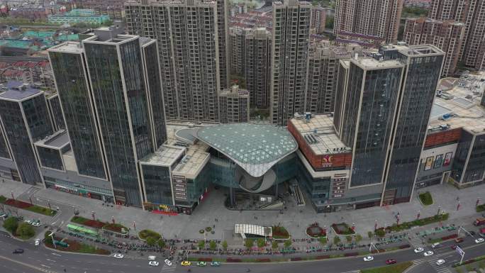 4K-原素材-南京六合区欢乐港航拍
