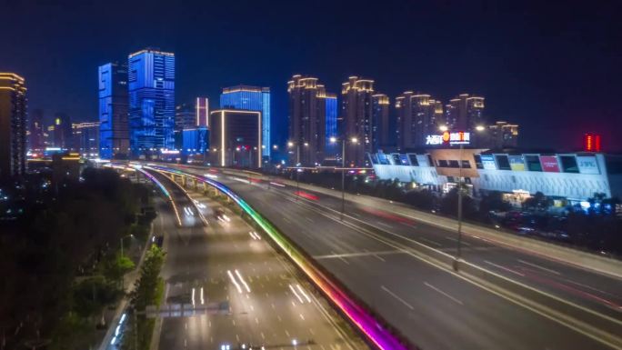 温州市瓯海区瓯海大道夜景延时