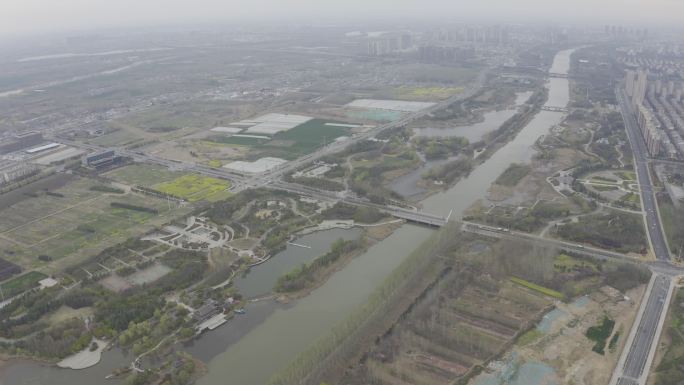 4K-HLG原素材-宿迁市黄河故道航拍