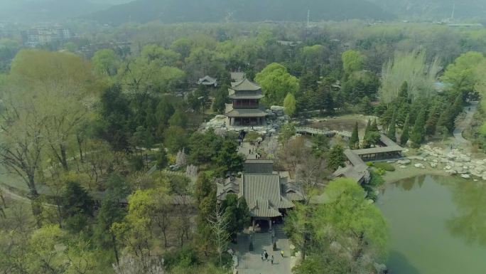 航拍山西晋祠