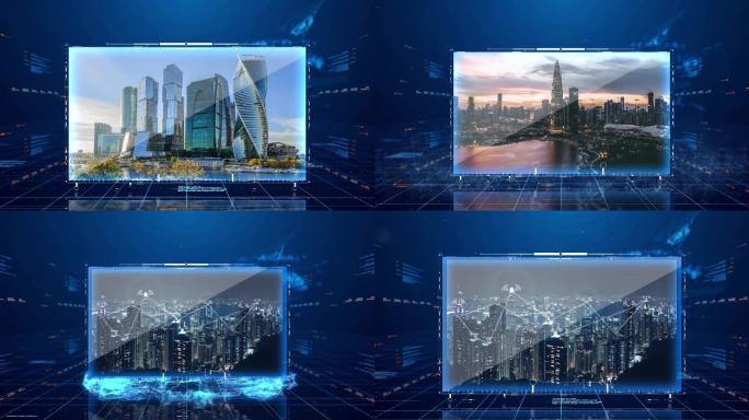 蓝色大气科技感企业图文展示AE模板宣传片
