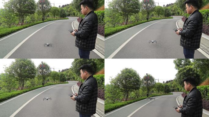 大疆无人机起飞航拍降落