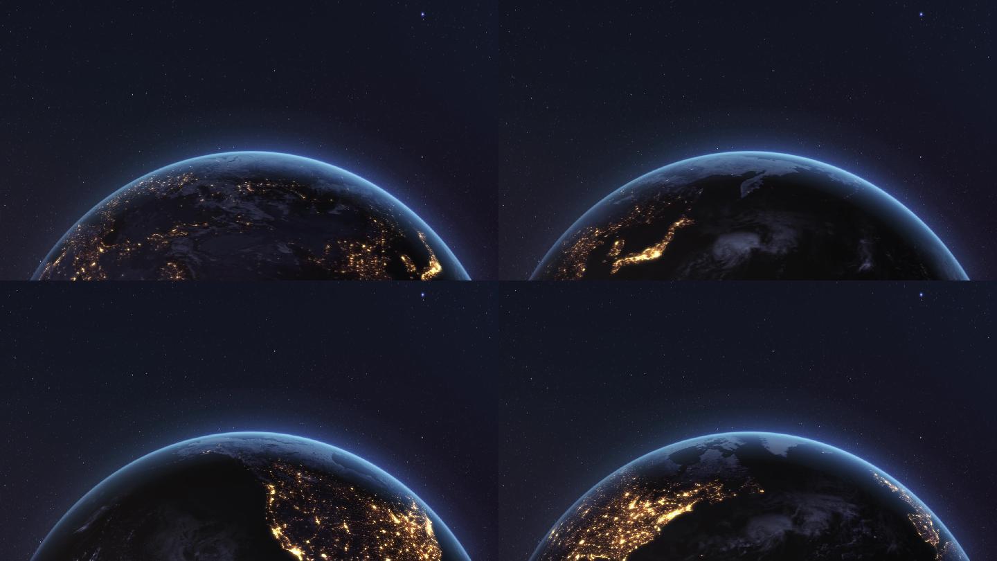 地球旋转片头视频素材（无缝循环）