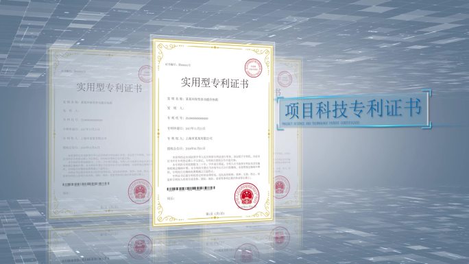 企业文件专利证书展示浅色大气科技感