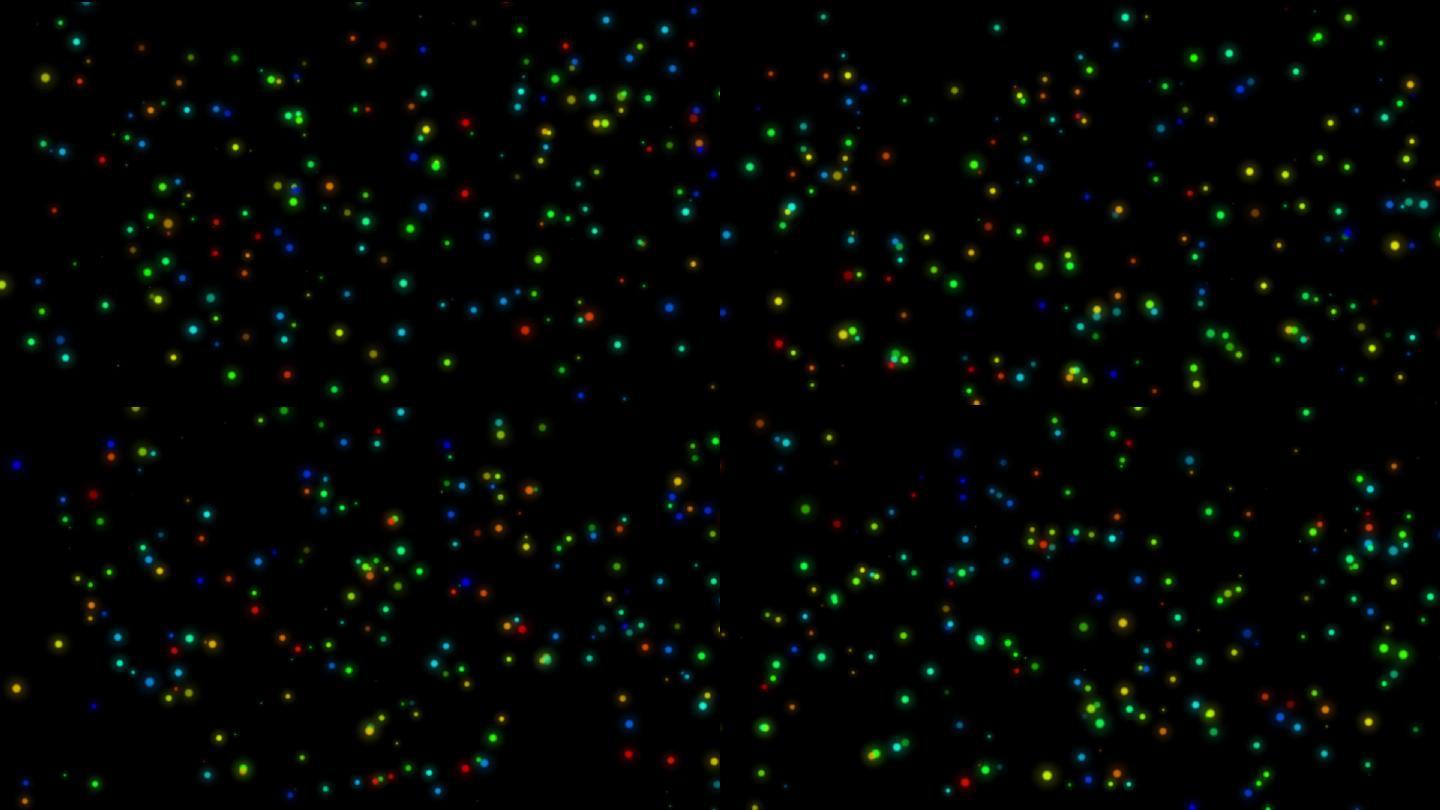 彩色萤火虫粒子上升（透明背景）