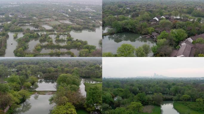 杭州西溪湿地旅游风景区航拍
