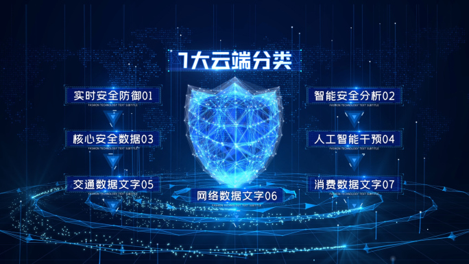 蓝色科技云端安全分类盾牌分支分类展示介绍