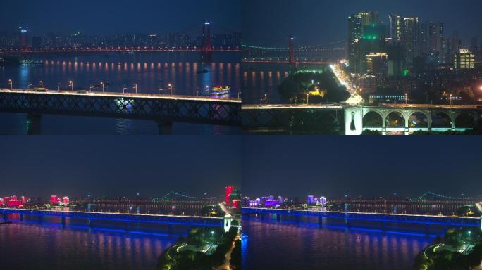 【4k】武汉武汉长江大桥武汉夜景