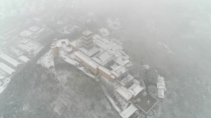 南通狼山雪景航拍