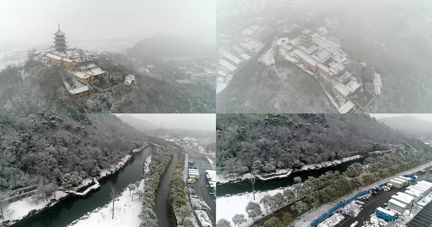 南通狼山雪景航拍