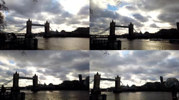 英国伦敦伦敦塔桥轨迹延时摄影风云