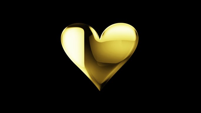 金黄色爱心扫光循环