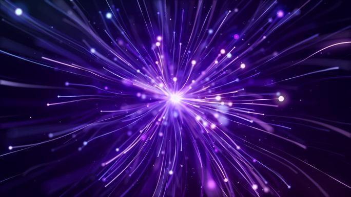 紫色神秘抽象光线粒子爆炸延伸