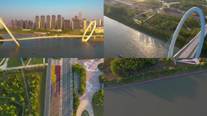 【4k】南京航拍4k南京眼步行桥航拍