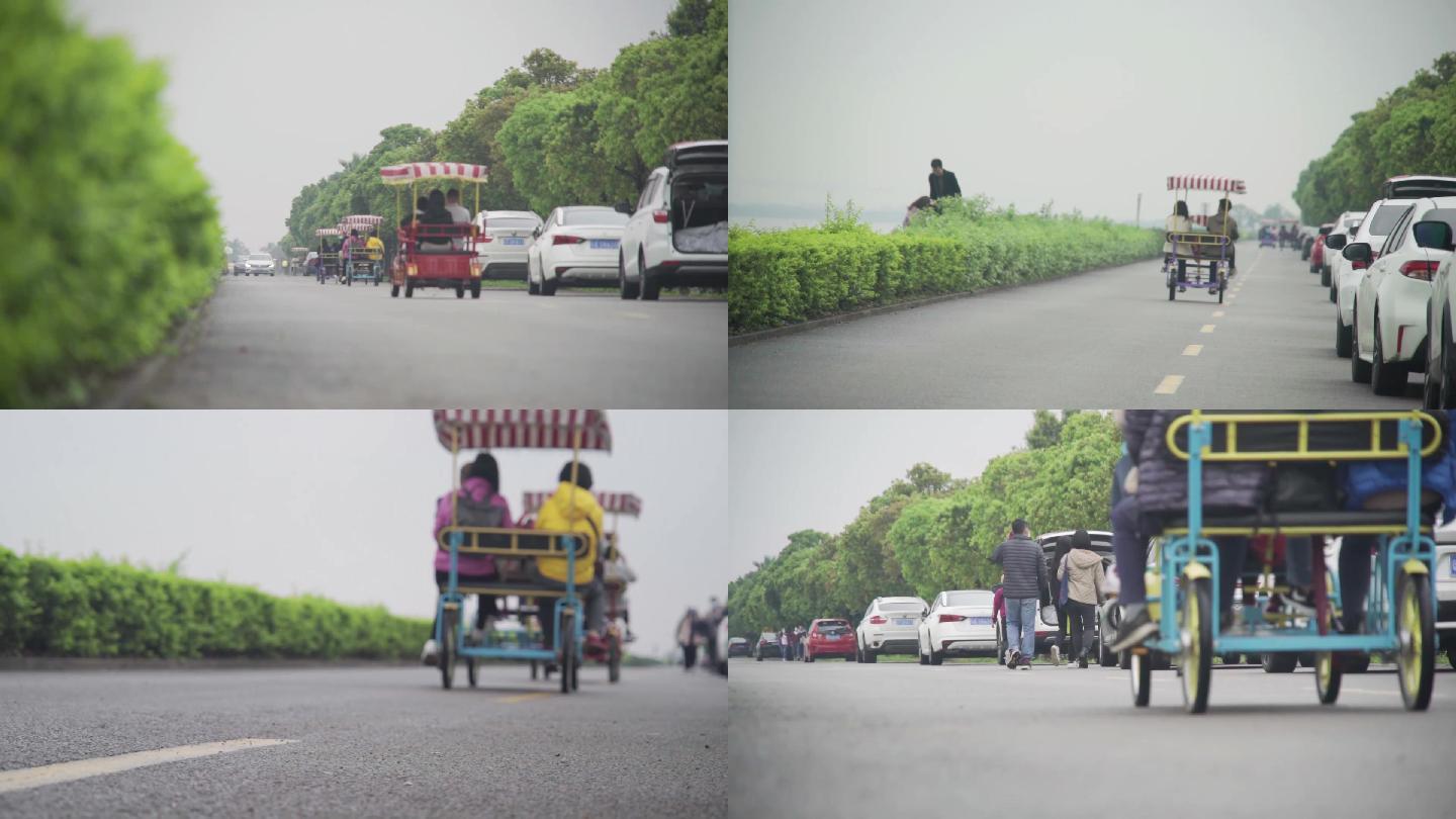 旅游休闲骑车-实拍视频