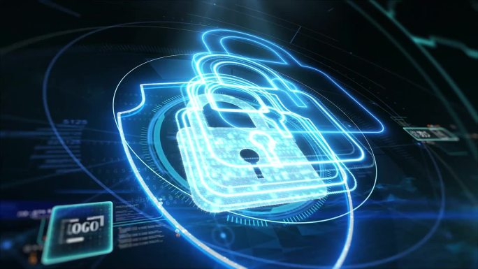 蓝色科技安全锁AE模板