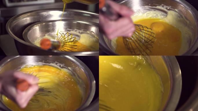 蛋糕制作美食鸡蛋打蛋搅拌蛋糕材料蛋黄