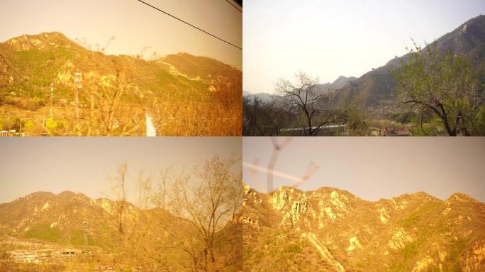 1080p火车窗外山脉实景实拍