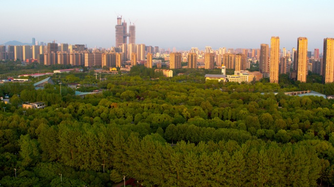【4k】南京航拍4k绿博园航拍城市绿化
