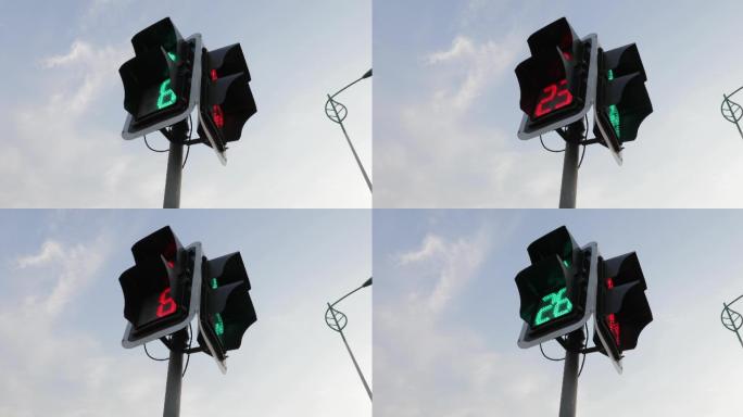 红绿灯、意象、时间流逝、交通岗、人行通道