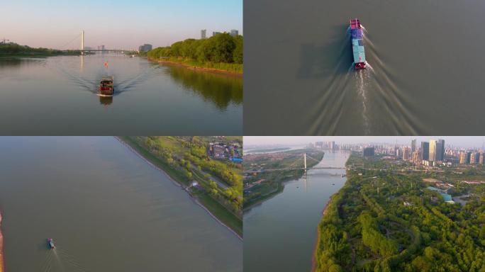 【4k】南京航拍4k绿博园航拍渔船
