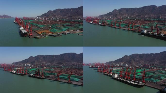 4K-原素材-连云港港口码头航拍