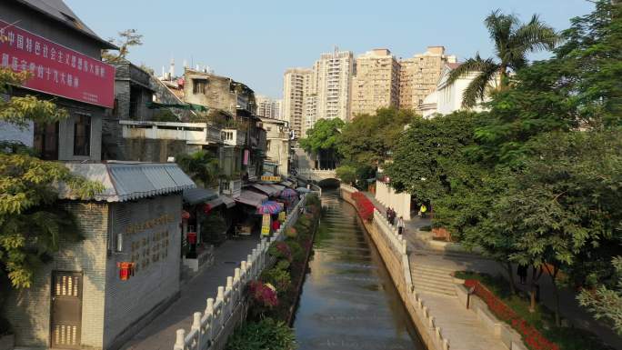 广州荔湾湖周围的高清城市休闲旅游区素材（