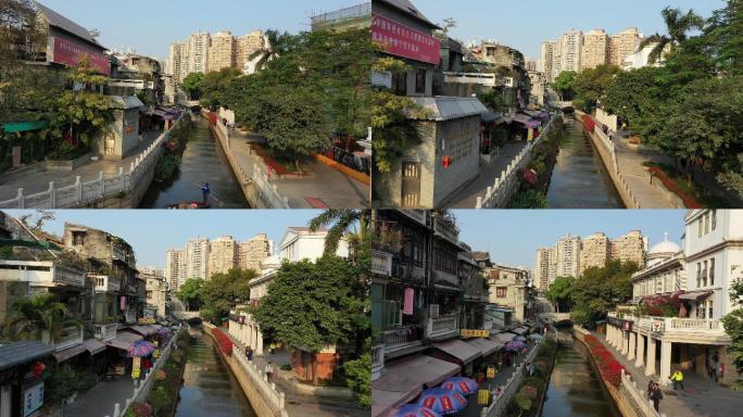 广州荔湾湖周围的高清城市休闲旅游区素材（