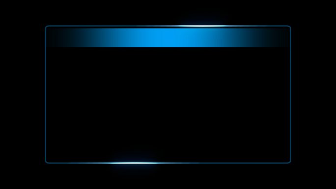 4K蓝色边框字幕板流光循环带通道