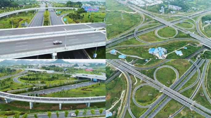 中国高速公路互通桥梁航拍镜头