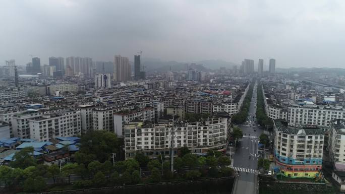 萍乡城市河流低空飞行航拍